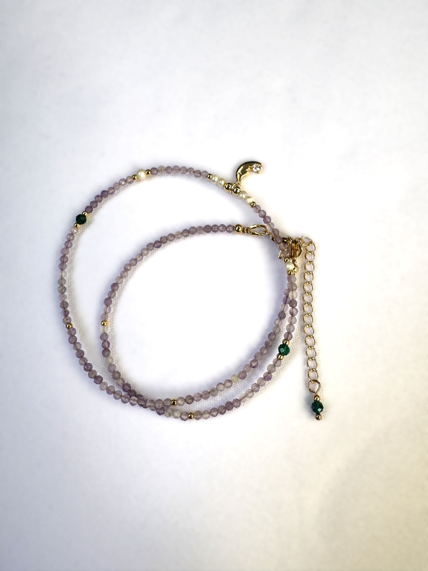Collier en améthyste avec pendentif lune