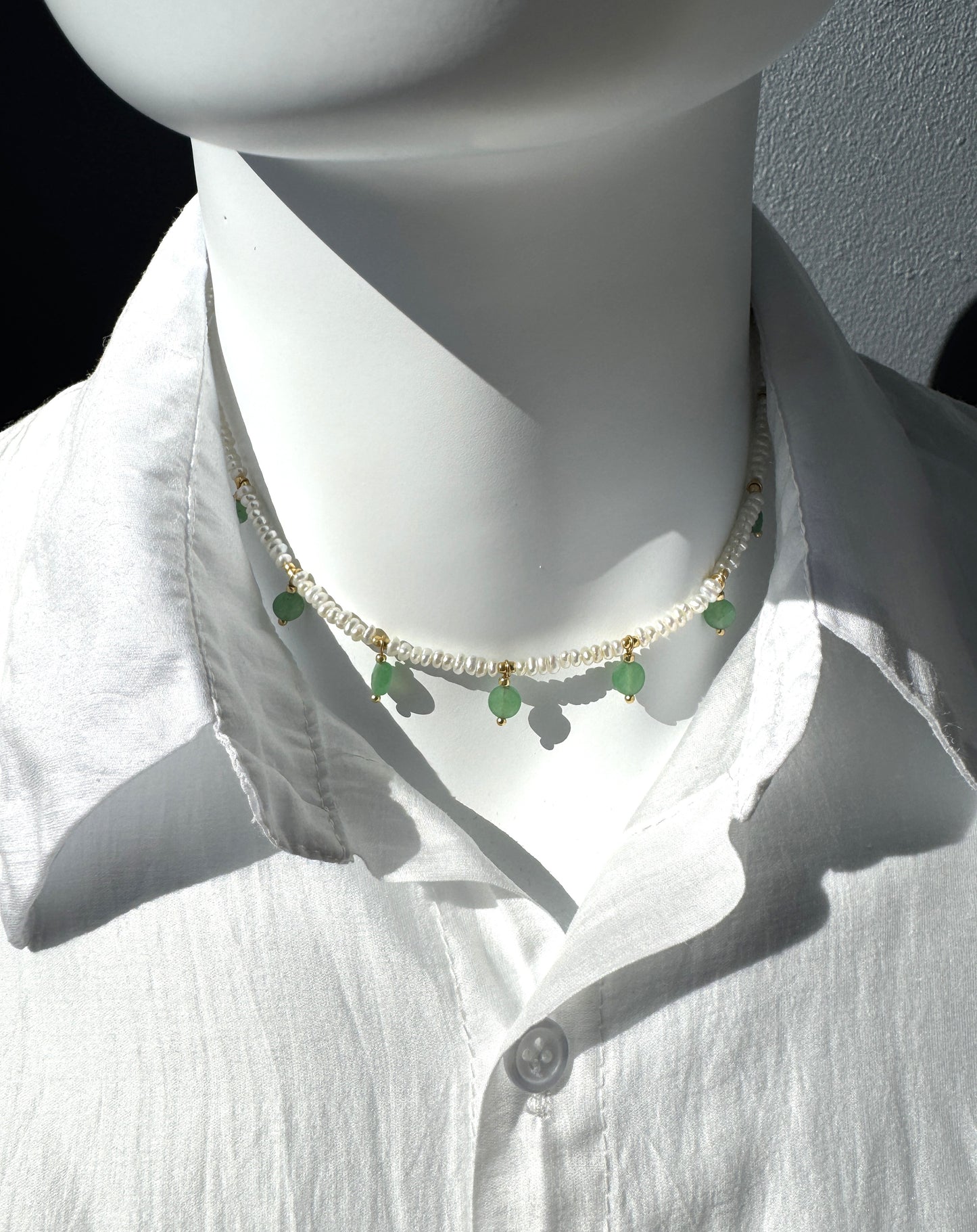 Collier en perles et jade