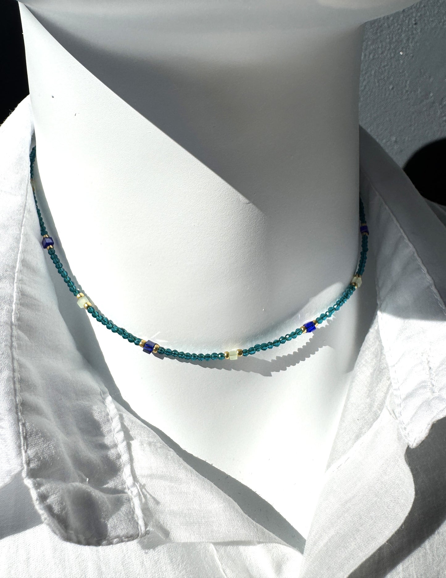 Collier spinelle turquoise
