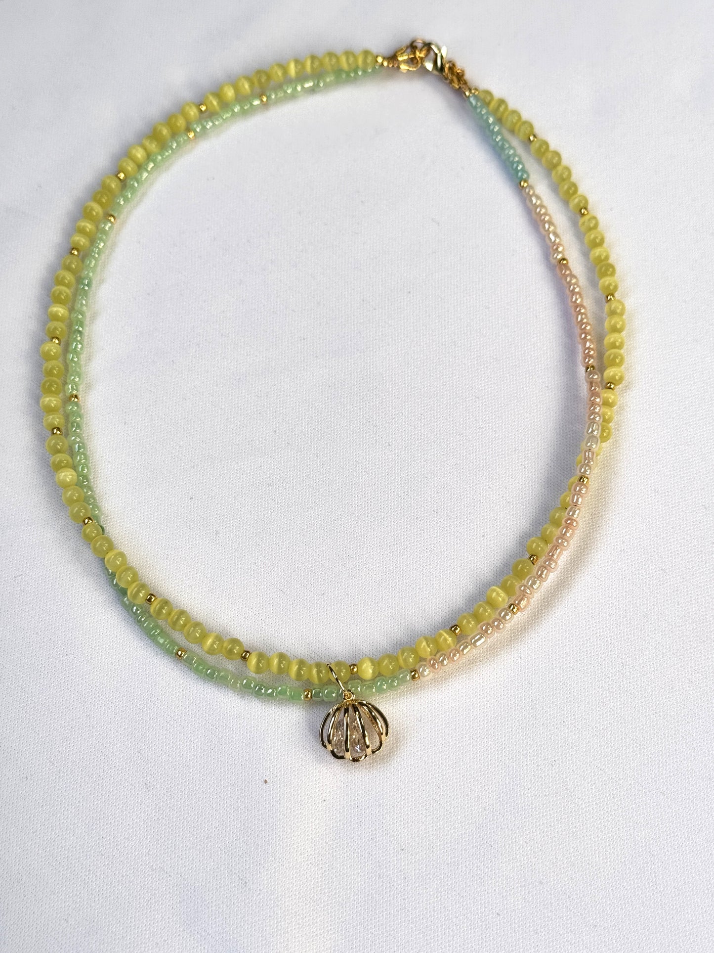 Collier œil de chat jaune