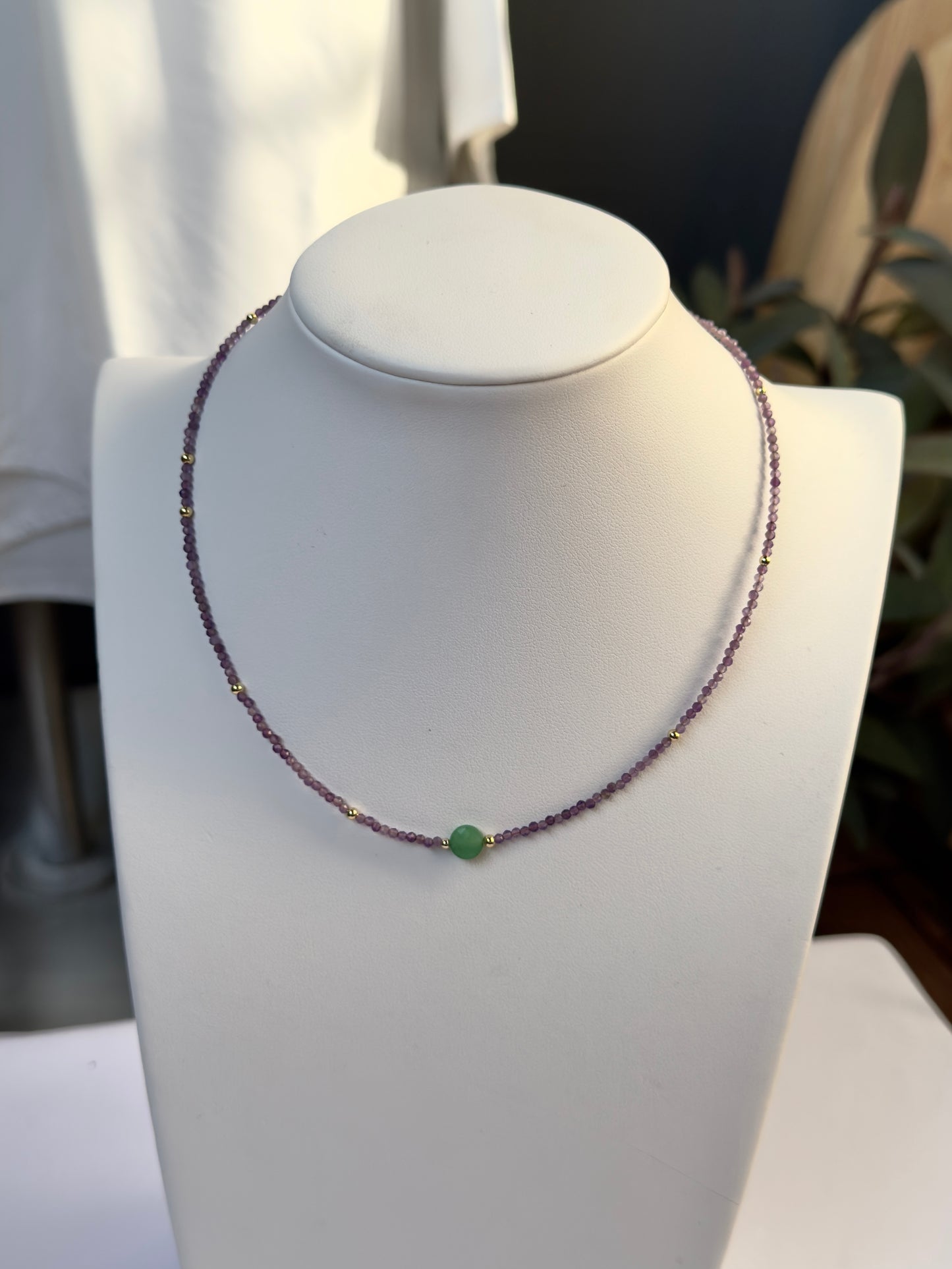 Collier améthyste avec jade