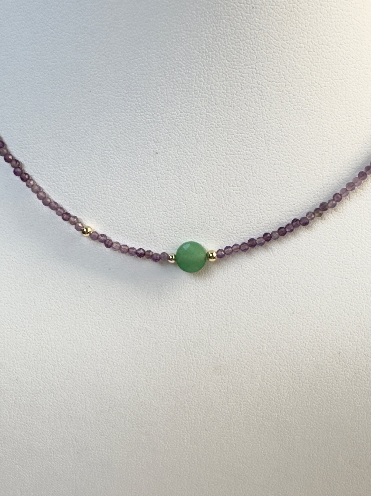 Collier améthyste avec jade