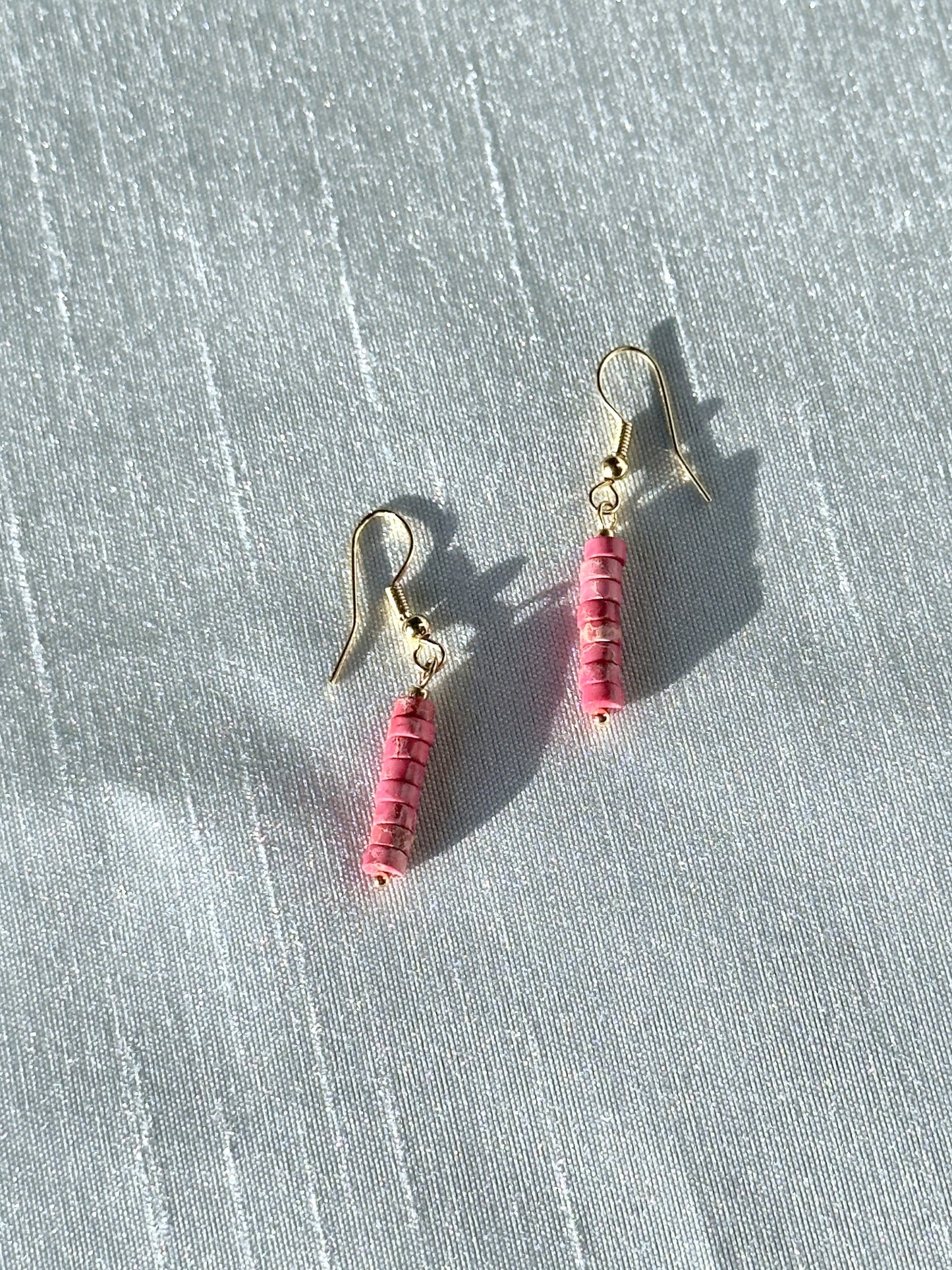 Boucles d’oreilles barrettes en jaspe rouge