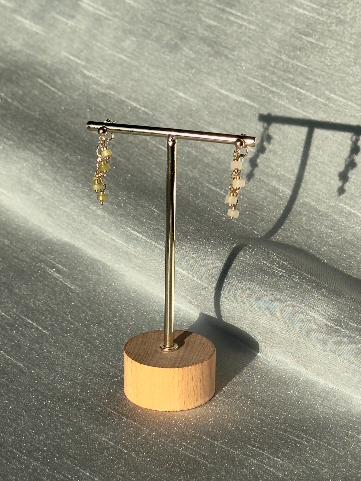 Boucles d’oreilles en jade et quartz rose