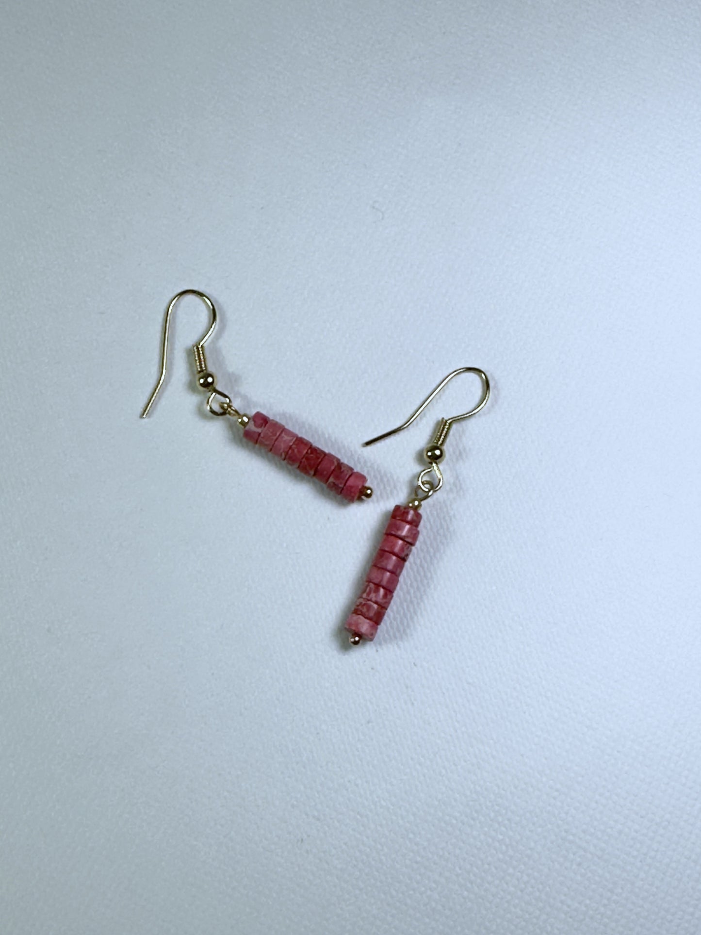 Boucles d’oreilles barrettes en jaspe rouge