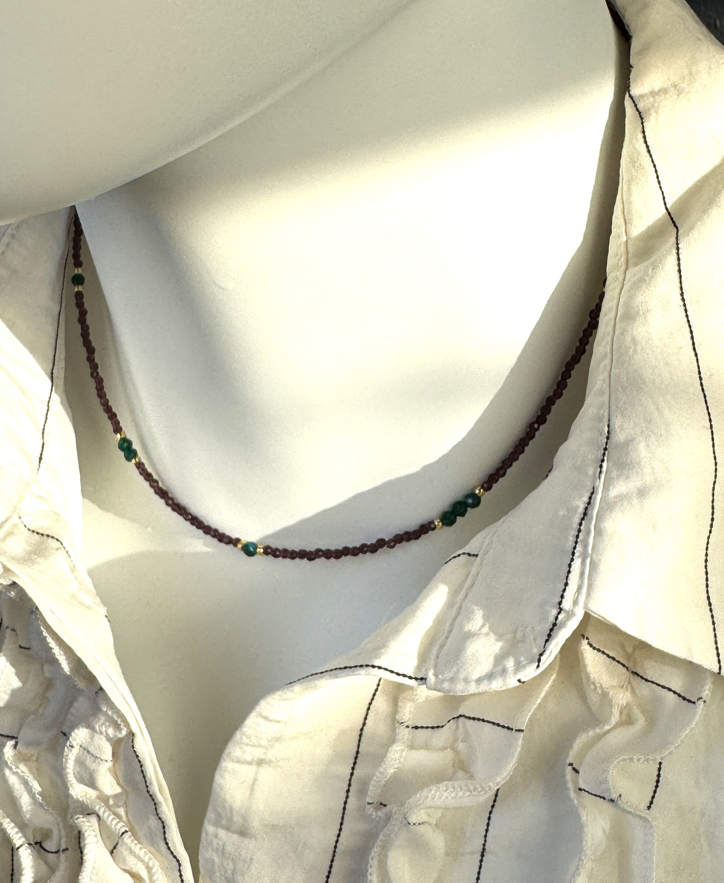 Collier Spinelle Brun