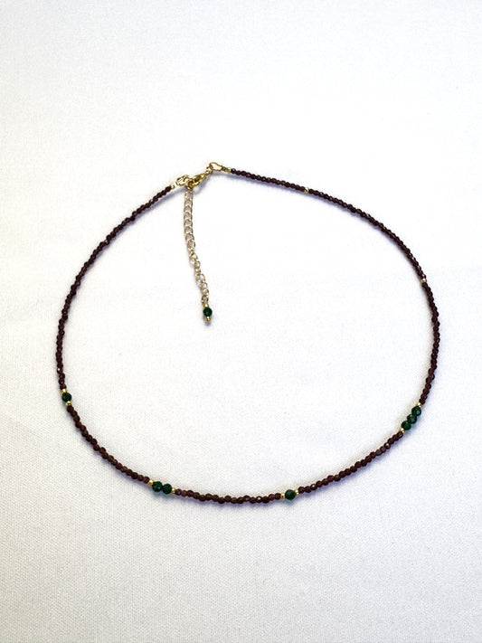 Collier Spinelle Brun