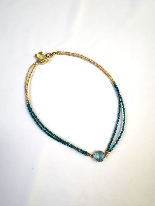 Collier double spinelle et zircon