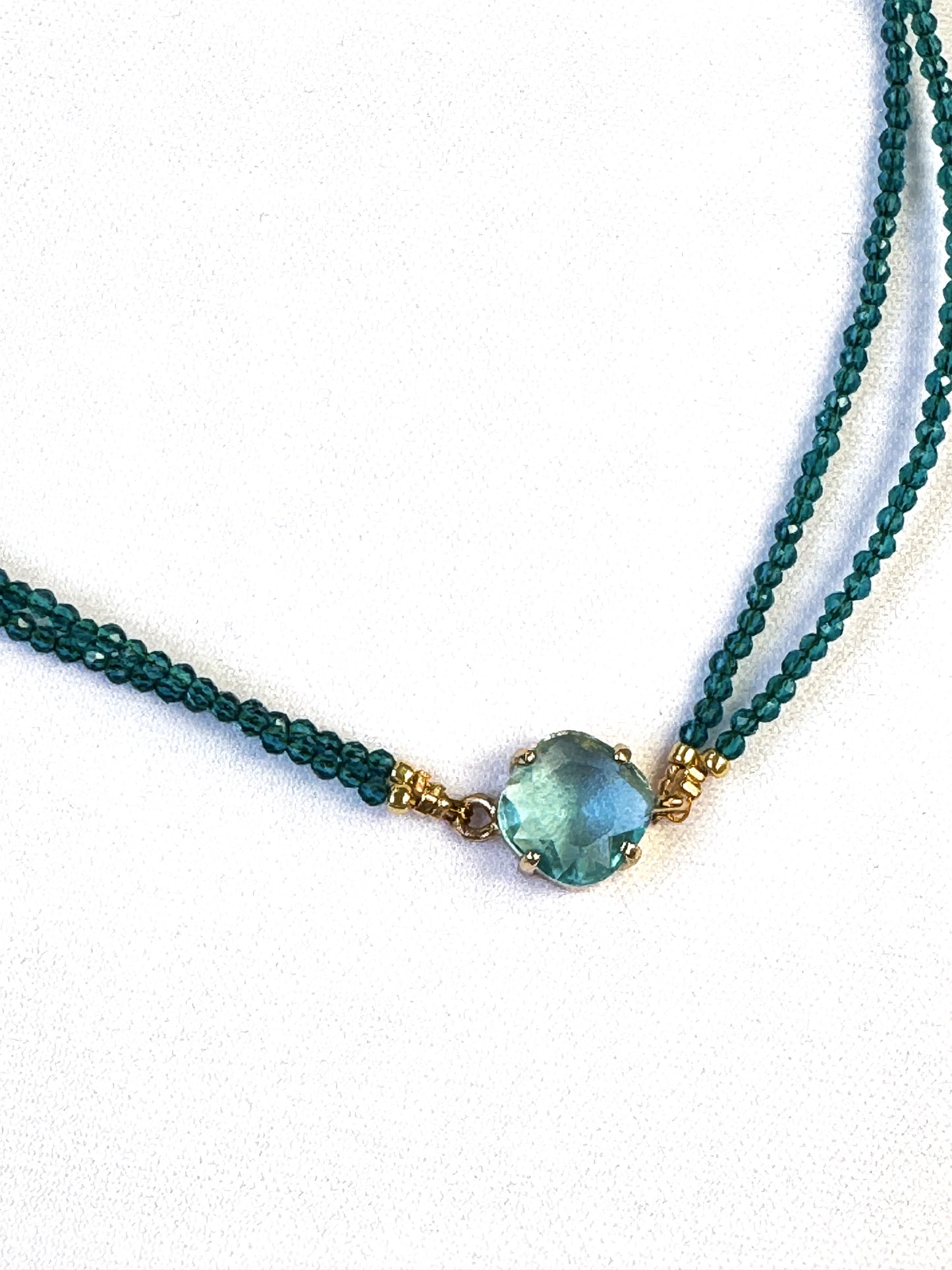 Collier double spinelle et zircon
