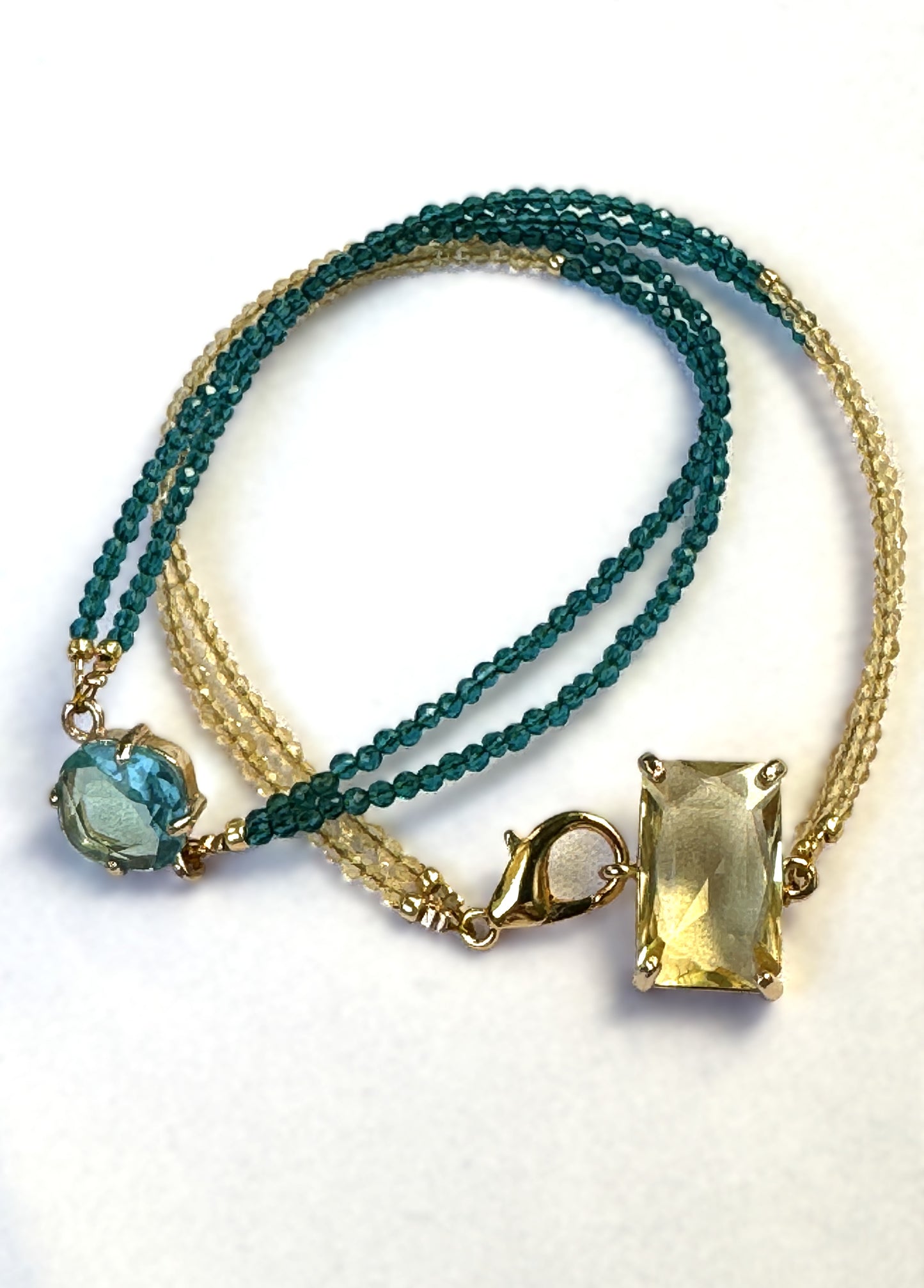 Collier double spinelle et zircon