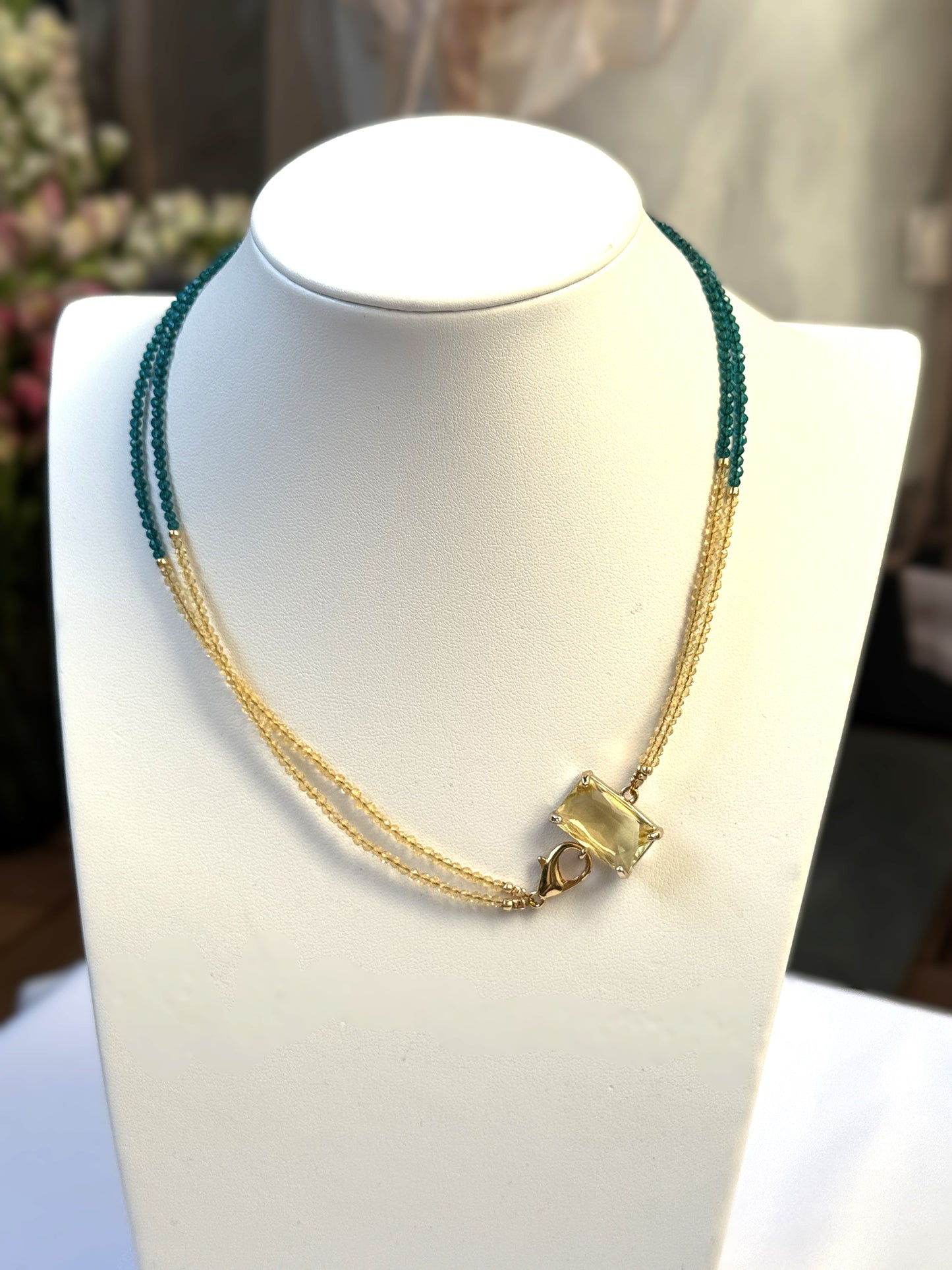 Collier double spinelle et zircon