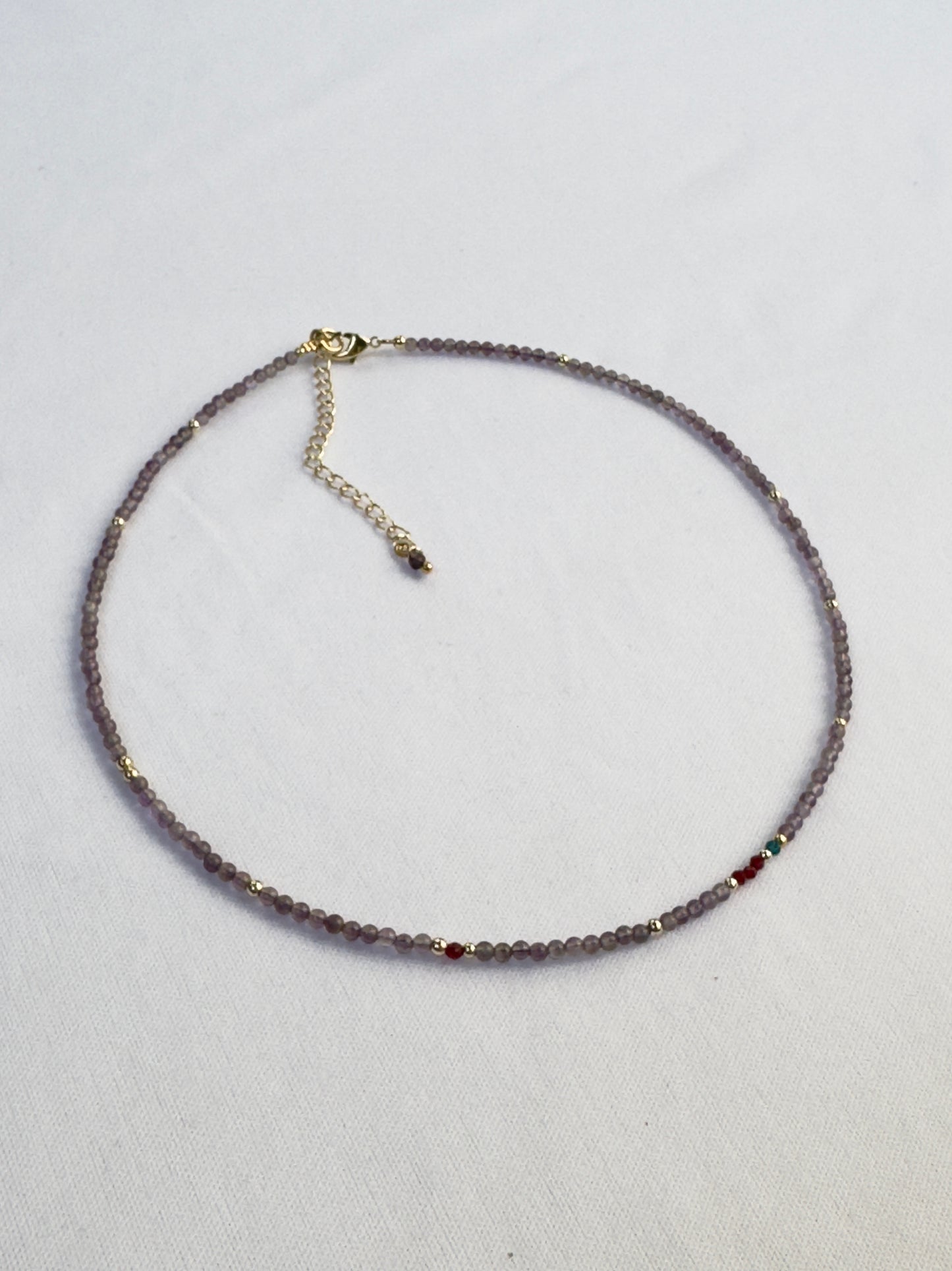 Collier améthyste et spinelle rouge