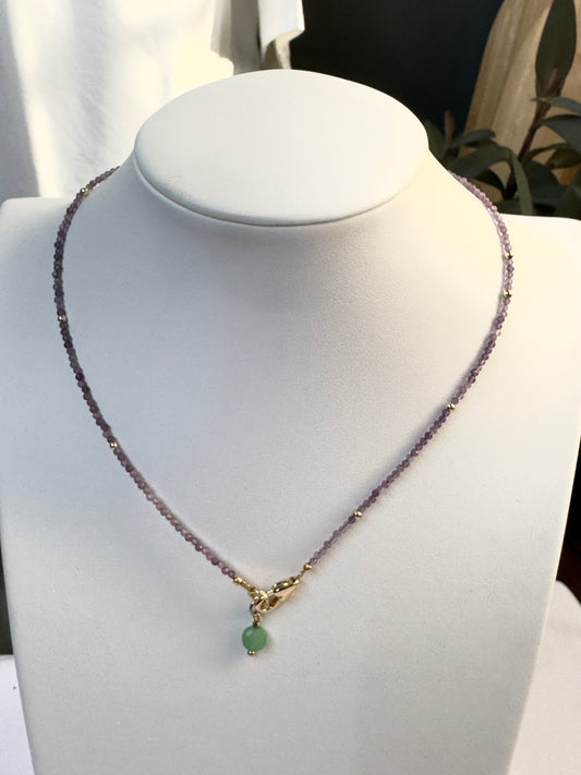 Collier améthyste avec jade